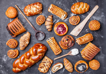Delicious, fresh and sweet seasonal pastry background
