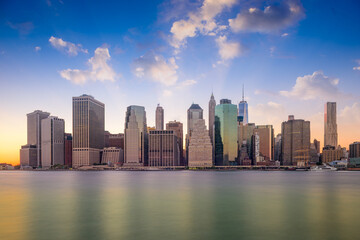 Fototapeta na wymiar New York City, USA lower Manhattan skyline on the East River.