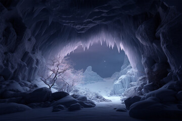 Generative AI.
background of an ice cave