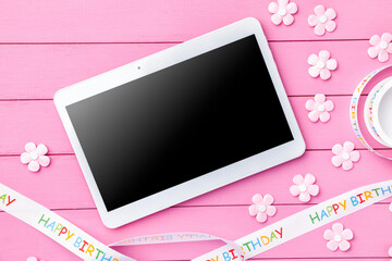 Colorful Happy Birthday background with copyspace