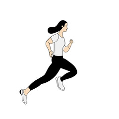 Running woman. Vector illustration of a sporty woman jogging.