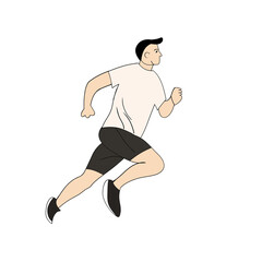 Running man. Vector illustration of a man jogging isolated on white background.