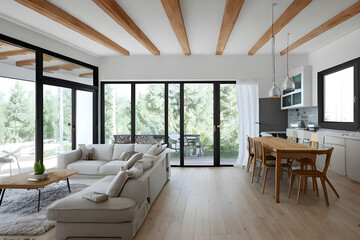 modern living room with balcony