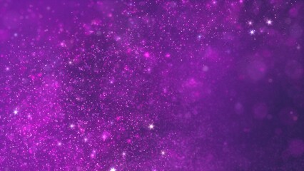 Abstract ambient swirling luminous purple particles flyer background. Relaxing concept 3D illustration wallpaper backdrop. Magic psychedelic shimmering sparkle dust showcase and copy space backplate