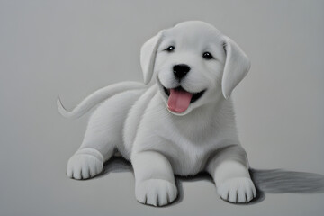 white labrador puppy. Generative AI