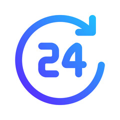 24 hours gradient fill icon