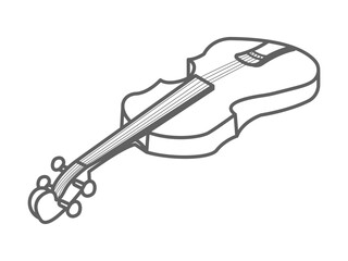 musical instrument illustration icon, violin line art
