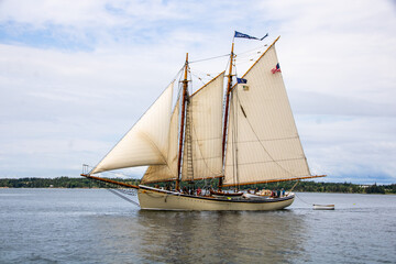 Fototapeta na wymiar a schooner under sail