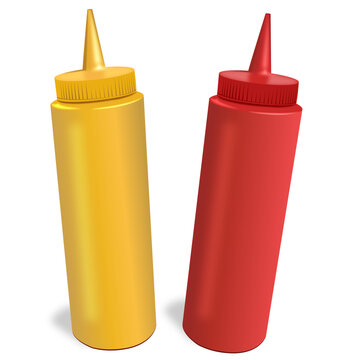Vector Ketchup and Mustard bottles