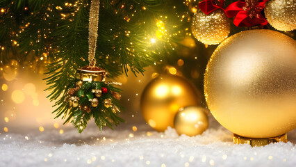 Fototapeta na wymiar クリスマス背景、クリスマスボール、光｜Christmas background, Christmas balls, light,Generative AI