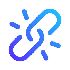 Obraz premium unlink gradient fill icon