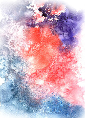 Bright watercolor abstract background with different shades of colors for design
