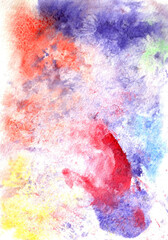 Bright watercolor abstract background with different shades of colors for design