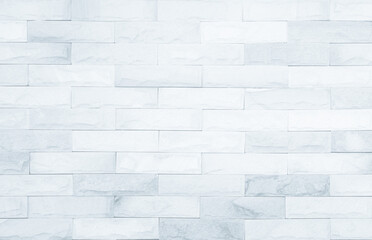 White grunge brick wall texture background for stone tile block painted in grey light color wallpaper.	