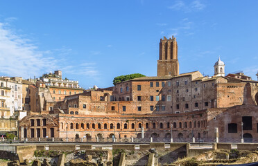 Fototapeta premium Trajan's Market is a large complex of ruins in the city of Rome, Italy