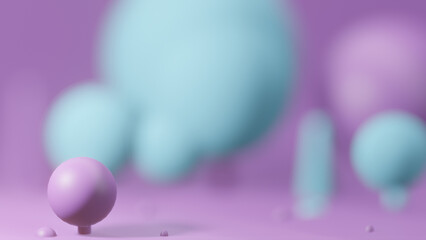 Simple Universe made up of simple shapes primarily purple and blue colors