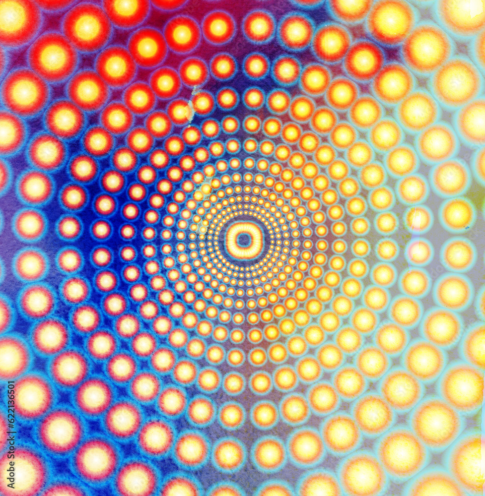 Wall mural abstract watercolor background with a circle of luminaries in different colors