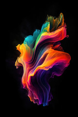 Colorful neon ink on black background