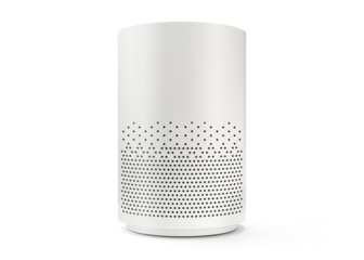 White Cylindrical Cylinder Air Purifier with Filter Isolated with Transparent Shadow