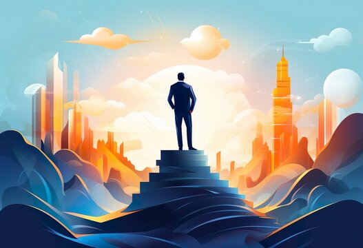 Business ambition abstract concept vector illustration