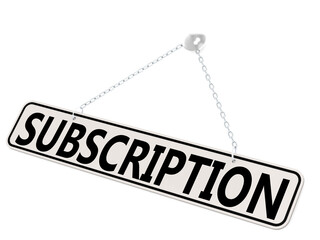 Naklejka premium Subscription banner isolated on white, 3D rendering