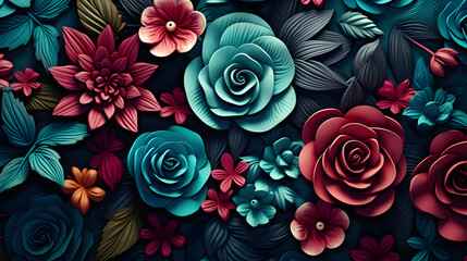 roses on a black background