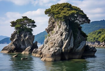 Sacred Meoto Iwa Rocks also known as the Wedded