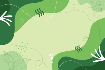 Obraz premium Presentation Background with leaf plant on green background vector design