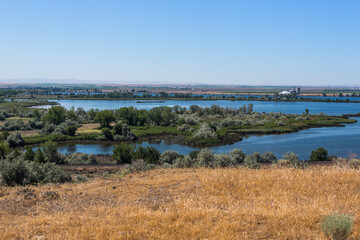 Columbia River banks in Washington in summer 