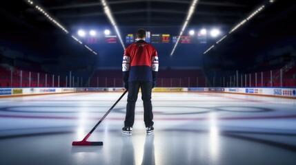 Obraz premium curling player training generative ai