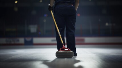 curling player training generative ai - obrazy, fototapety, plakaty