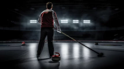 Fotobehang curling player training generative ai © Francheska