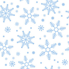 Naklejka na ściany i meble vector seamless christmas winter pattern with snowflakes 