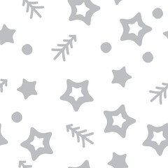 vector seamless christmas pattern with fir trees and stars 
