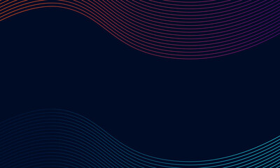 dark blue business abstract background with wavy colored lines