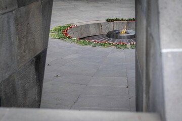Wide angel image of the very respected and important Tsitsernakaberd Armenian Genocide Memorial Complex