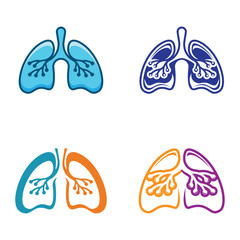 Lungs logo vector icon set
