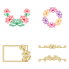 Flower logo vector icon set