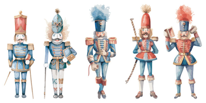 watercolor Christmas Nutcracker cipart for graphic resources