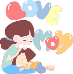 daughter sleeping on mother's lap