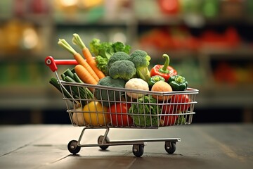 shopping cart full of vegetables Generative AI
