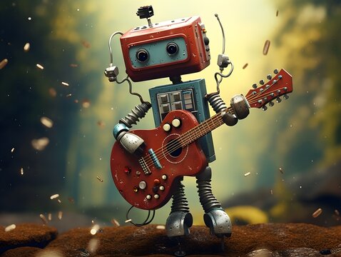 Elektronische Kl&auml;nge: Ein Roboter, der virtuos die Gitarre beherrscht