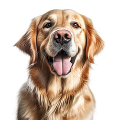 Isolated PNG cut out of a Golden Retriever, Generative ai