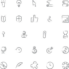 ミニミニ筆書きビジネスアイコンセット07