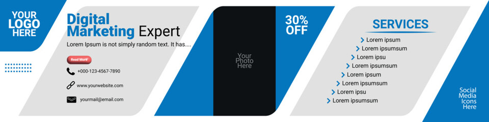 Corporate, Professional and Business Linkedin Cover Banner Design Template