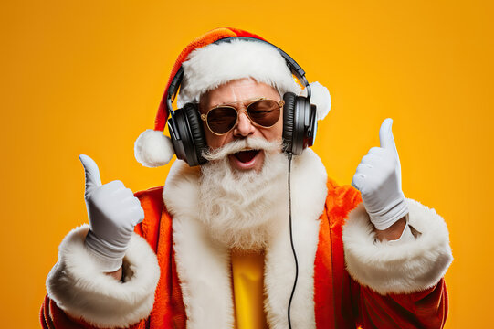 Christmas Groove Nightclub Invite for Funky Crazy Santa Claus DJ, Rocking the Party with Style. created with Generative AI