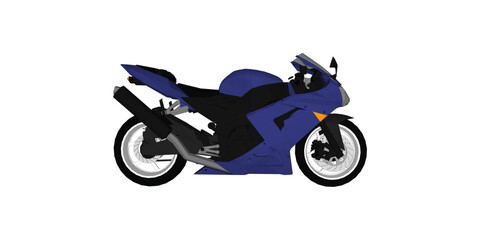 Illustration vector Sport motorcycle - motorbike blue color