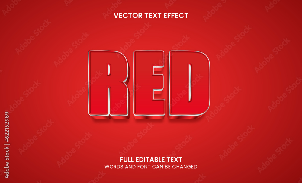 Sticker red 3d text, editable text effect