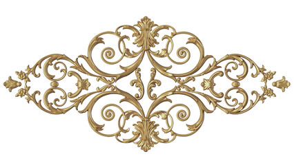 Fototapeta na wymiar golden decorative ornament isolated on white