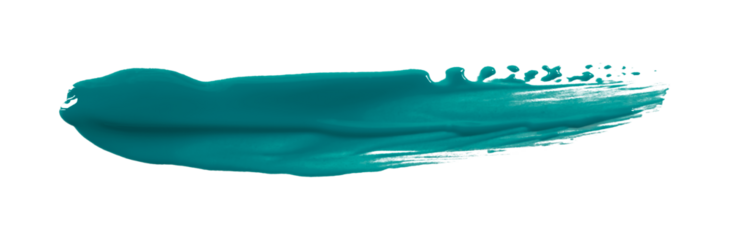 Shiny green brush watercolor painting isolated on transparent background. watercolor png